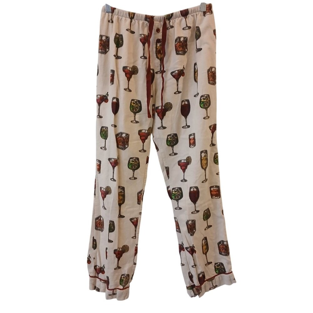 PJ Salvage Cocktail Pajama Set XS Cozy Flannel Sleepwear Pants Long Sleeve #O-11 - Picture 6 of 9